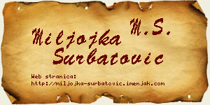 Miljojka Šurbatović vizit kartica